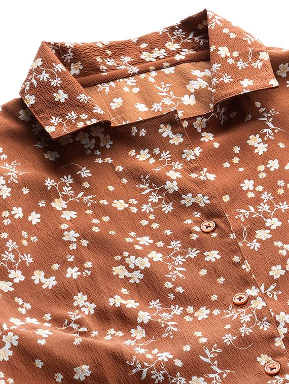 shirt collared printed a-line dress - 18151895 - Standard Image - 3