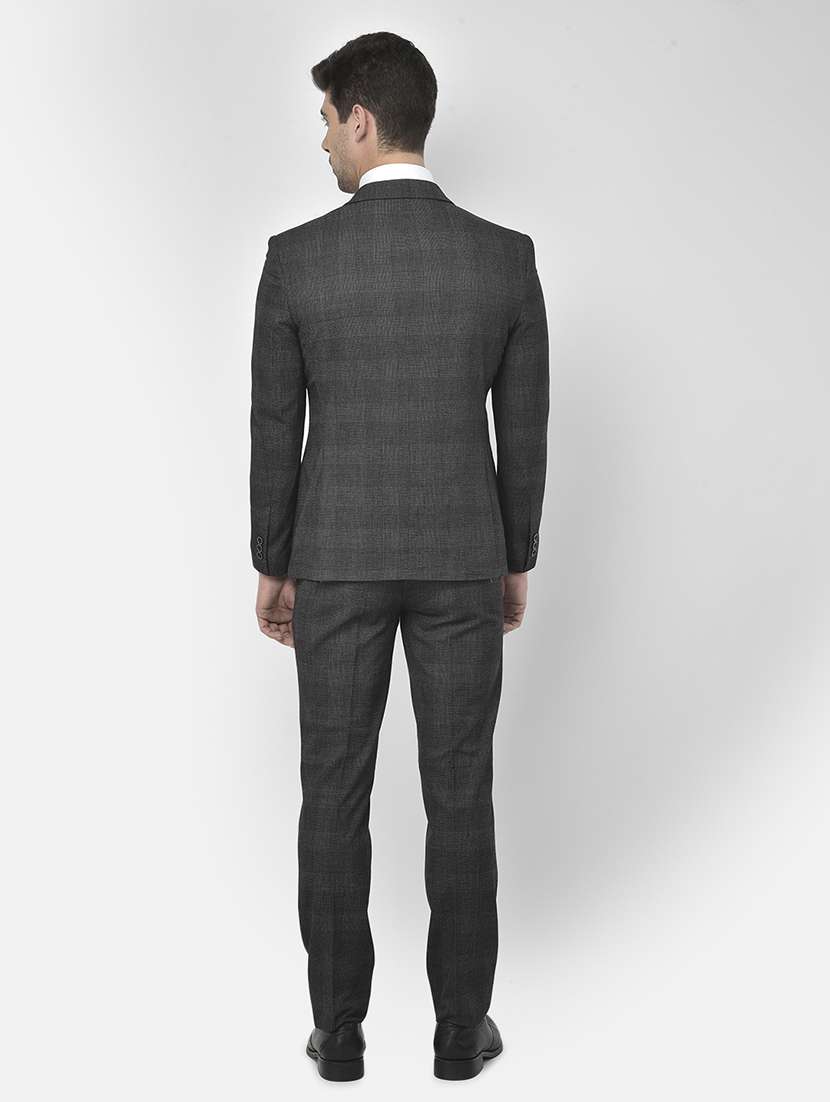 grey cotton blend single breasted suit - 18151919 - Standard Image - 3