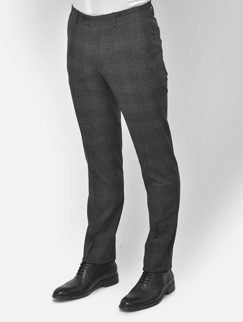 grey cotton blend single breasted suit - 18151919 - Standard Image - 5