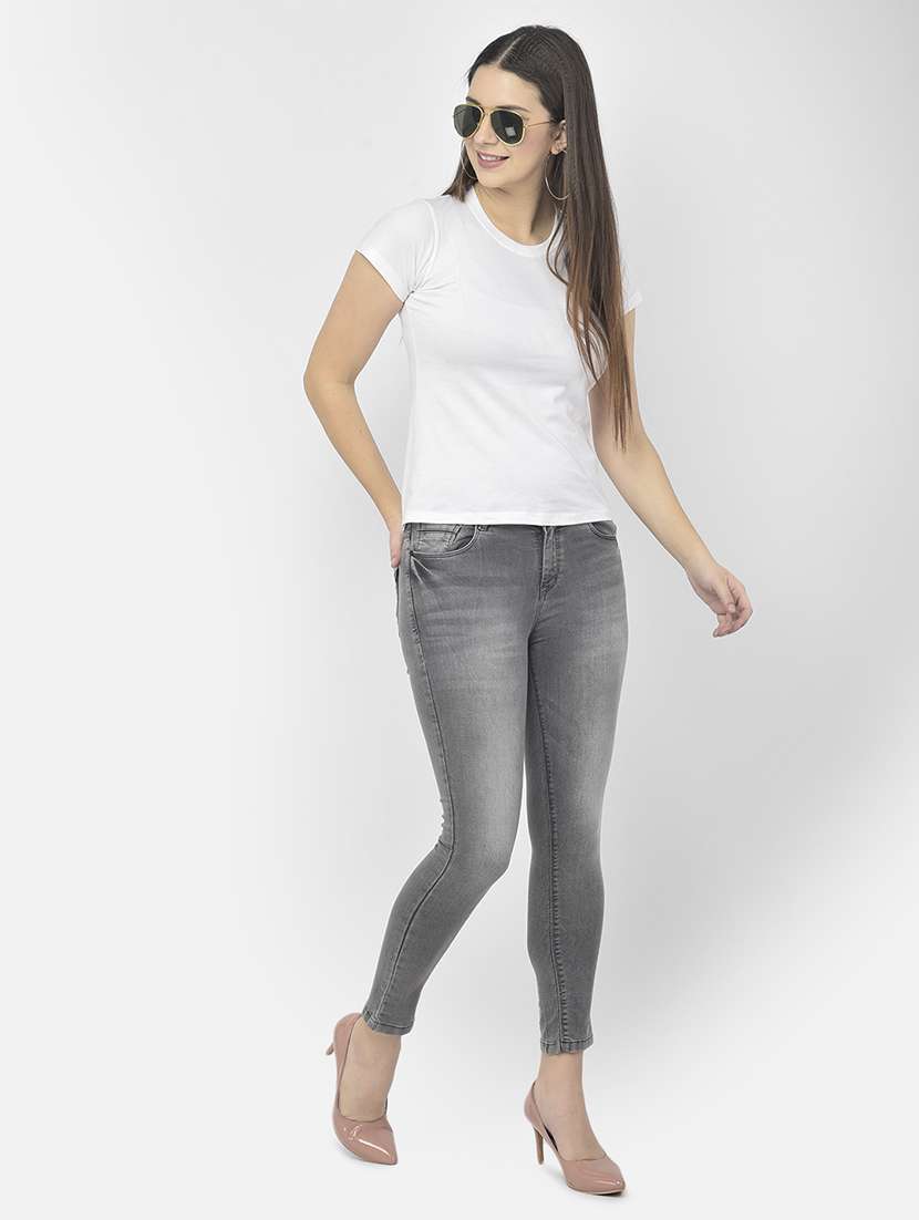 women's plain slim fit jeans - 18152237 - Standard Image - 3