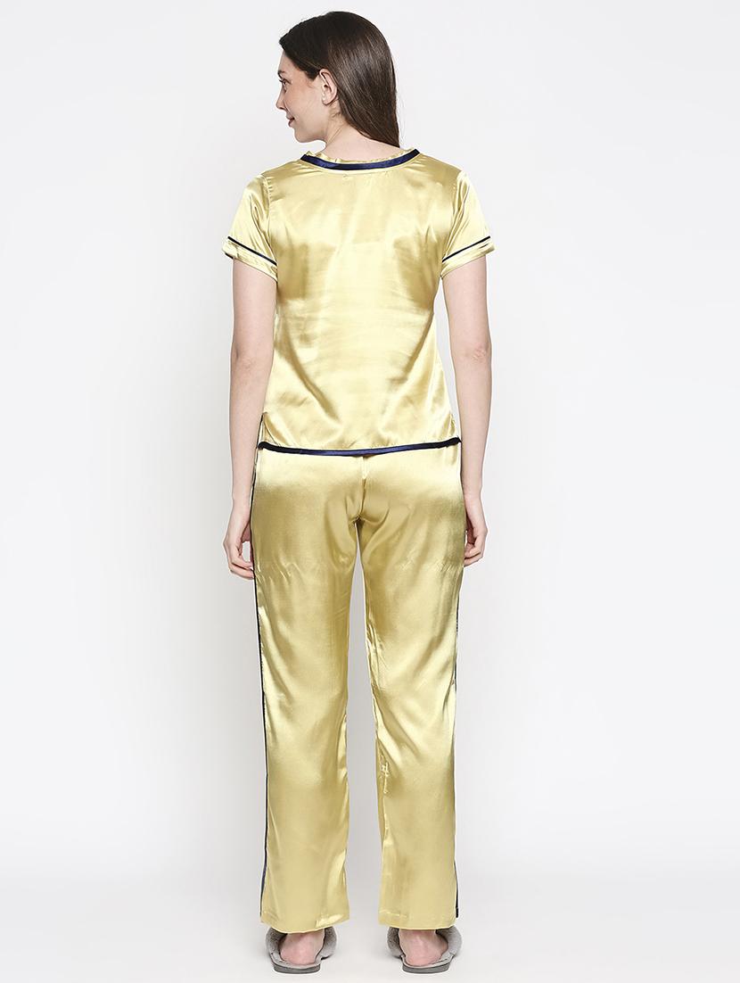 yellow viscose pyjama set nightwear - 18153090 - Standard Image - 3