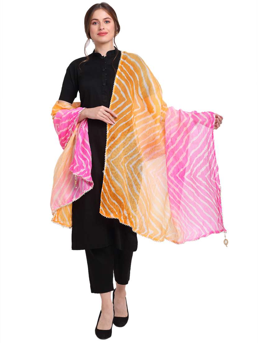 multi colored cotton blend dupatta