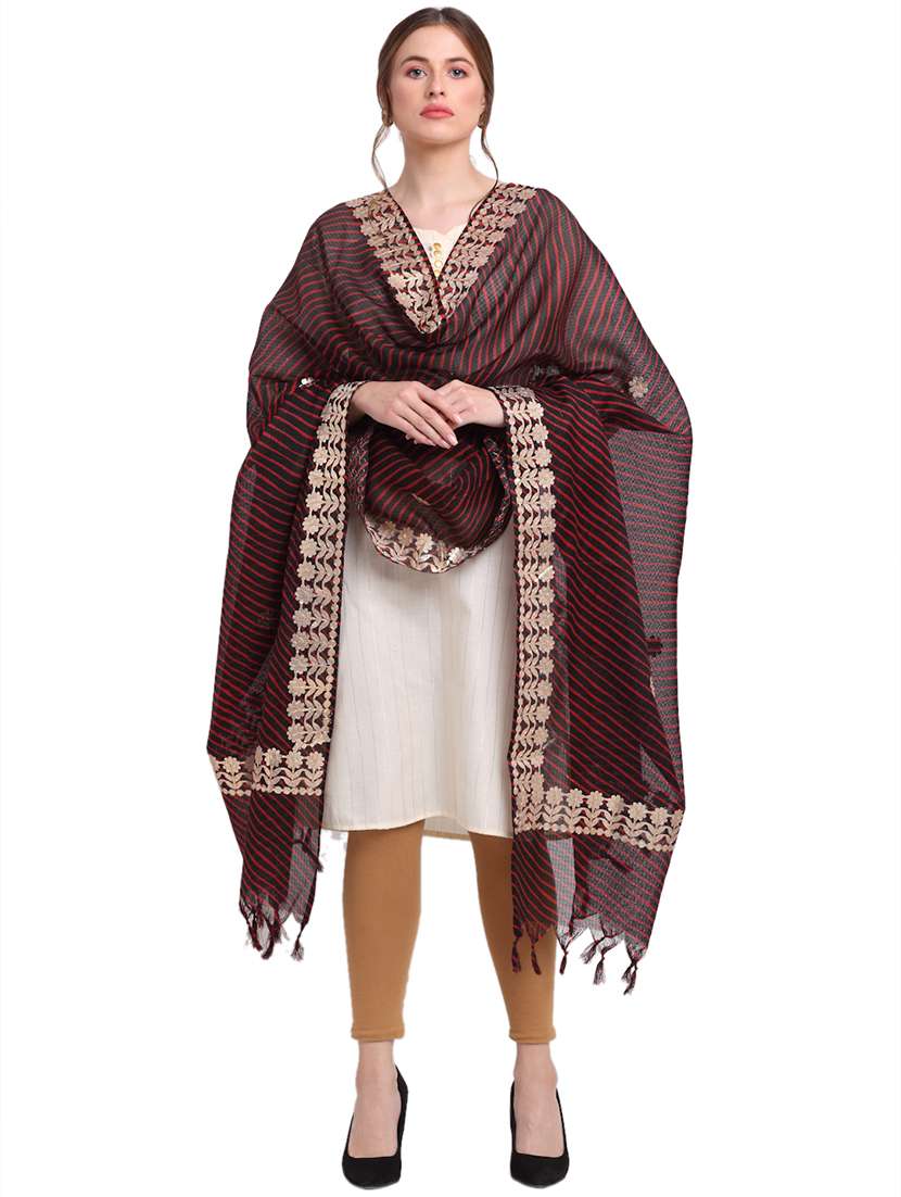 black cotton blend dupatta