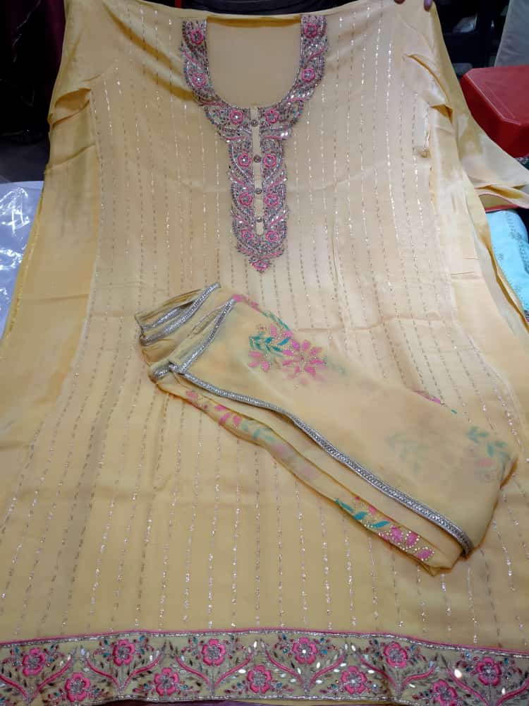 ladies net suit with sinon duppata - 18157018 - Zoom Image - 0