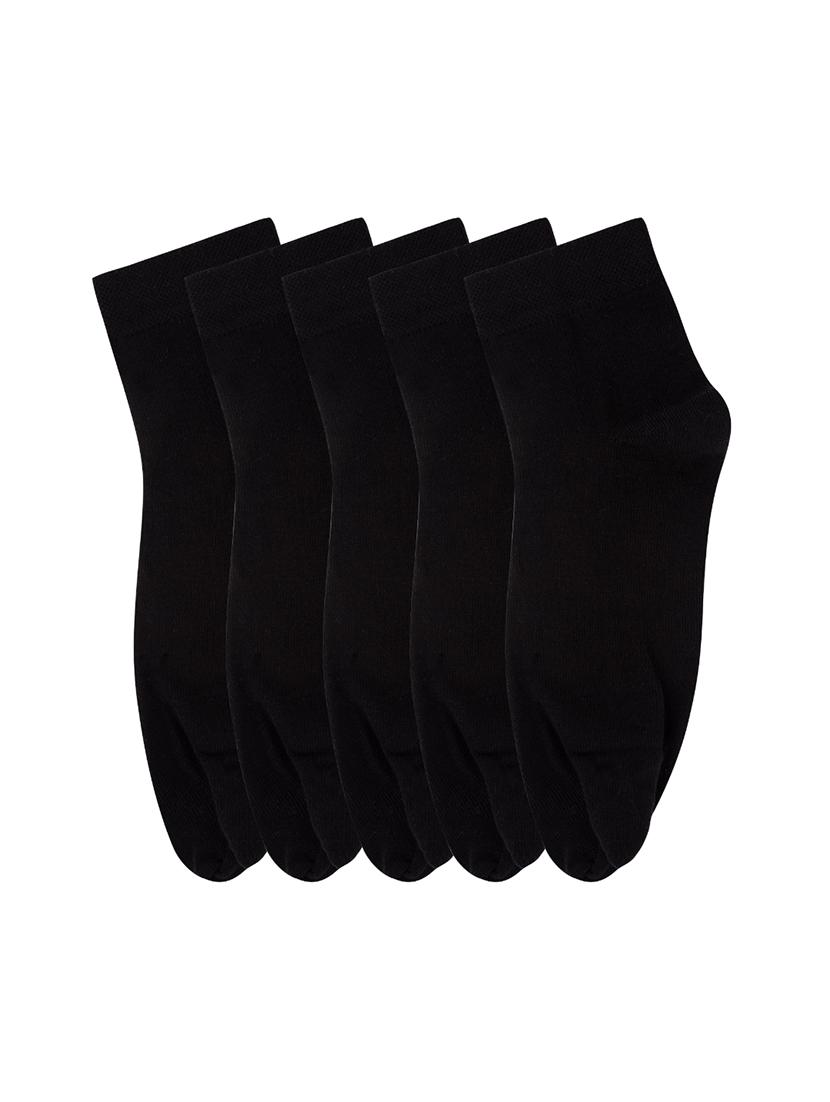 pack of 5 black cotton ankle length sock - 18157564 -  Zoom Image - 0