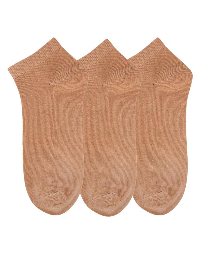 pack of 3 beige cotton ankle length sock - 18157573 - Zoom Image - 0