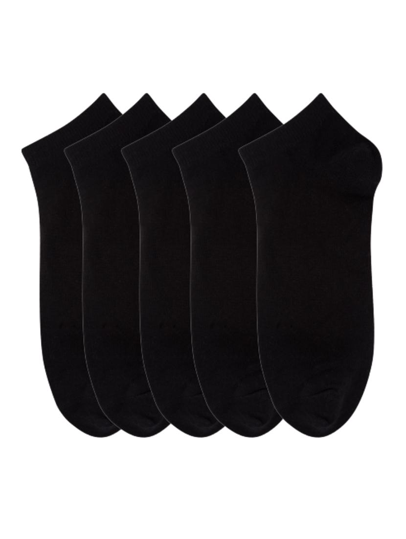 pack of 5 black cotton ankle length sock - 18157575 -  Zoom Image - 0