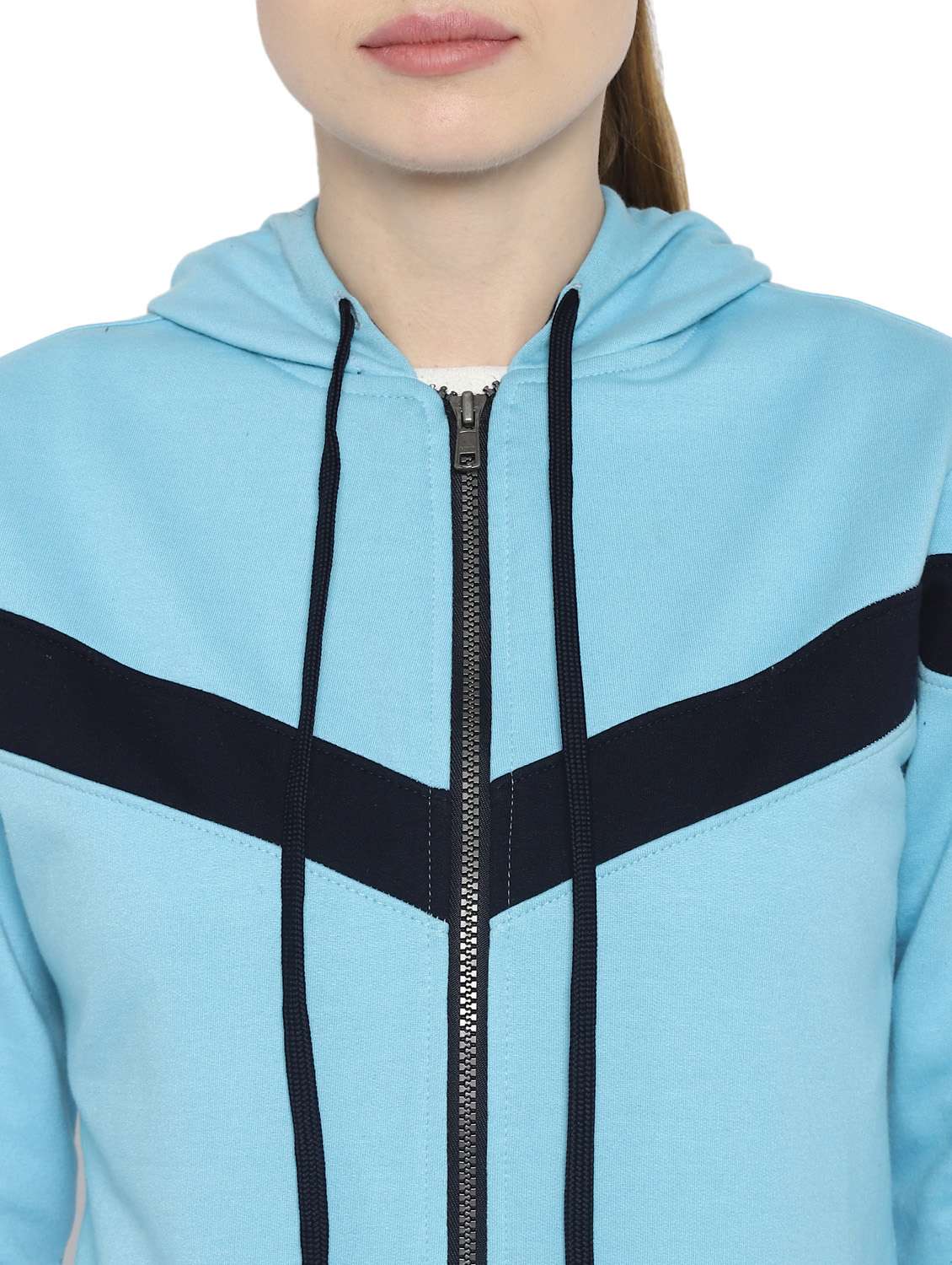 light blue color-blocked track pant full length set - 18159250 -  Standard Image - 5