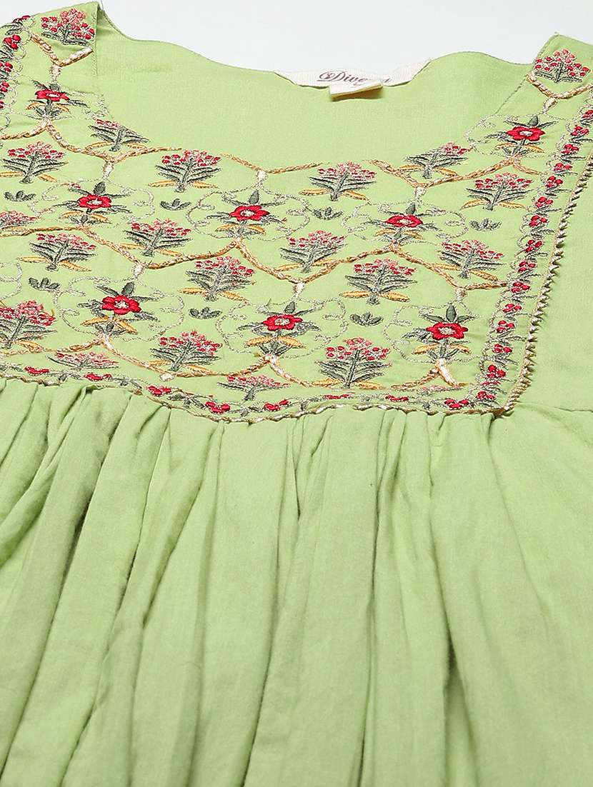 green cotton kurta pant  set - 18160274 -  Standard Image - 5