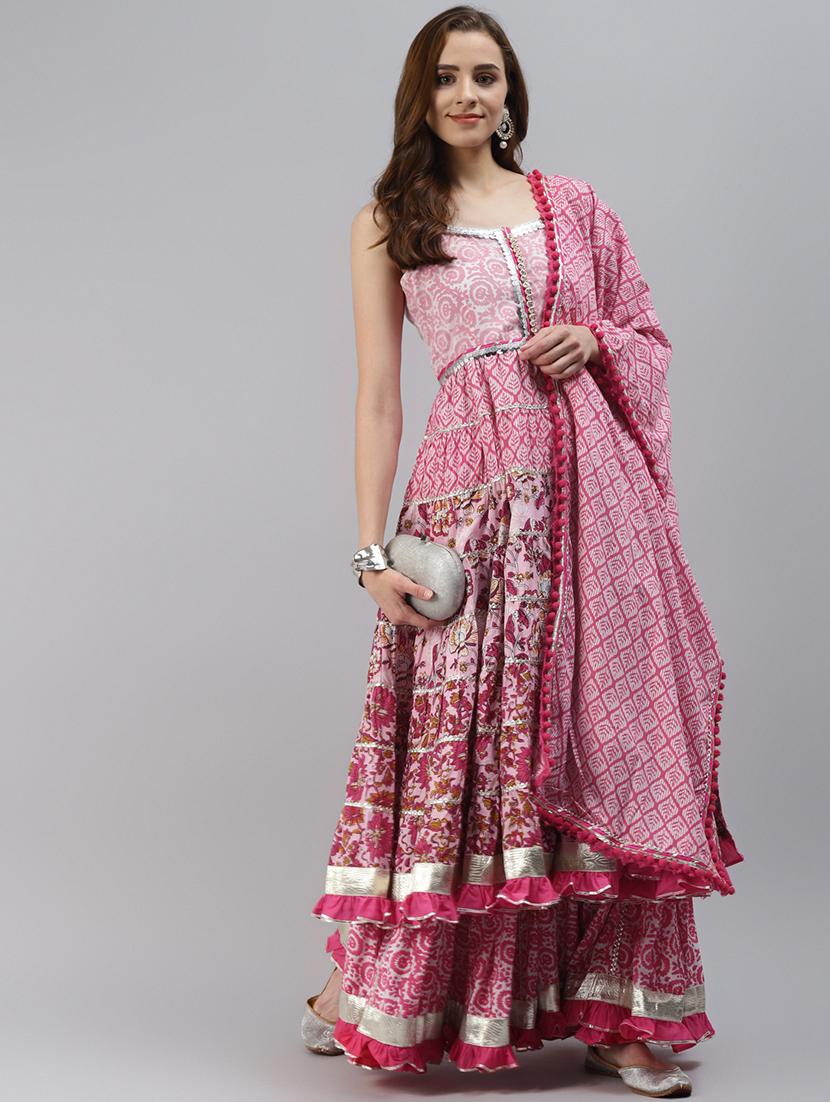 printed kurta sharara set with dupatta - 18163092 - Standard Image - 3