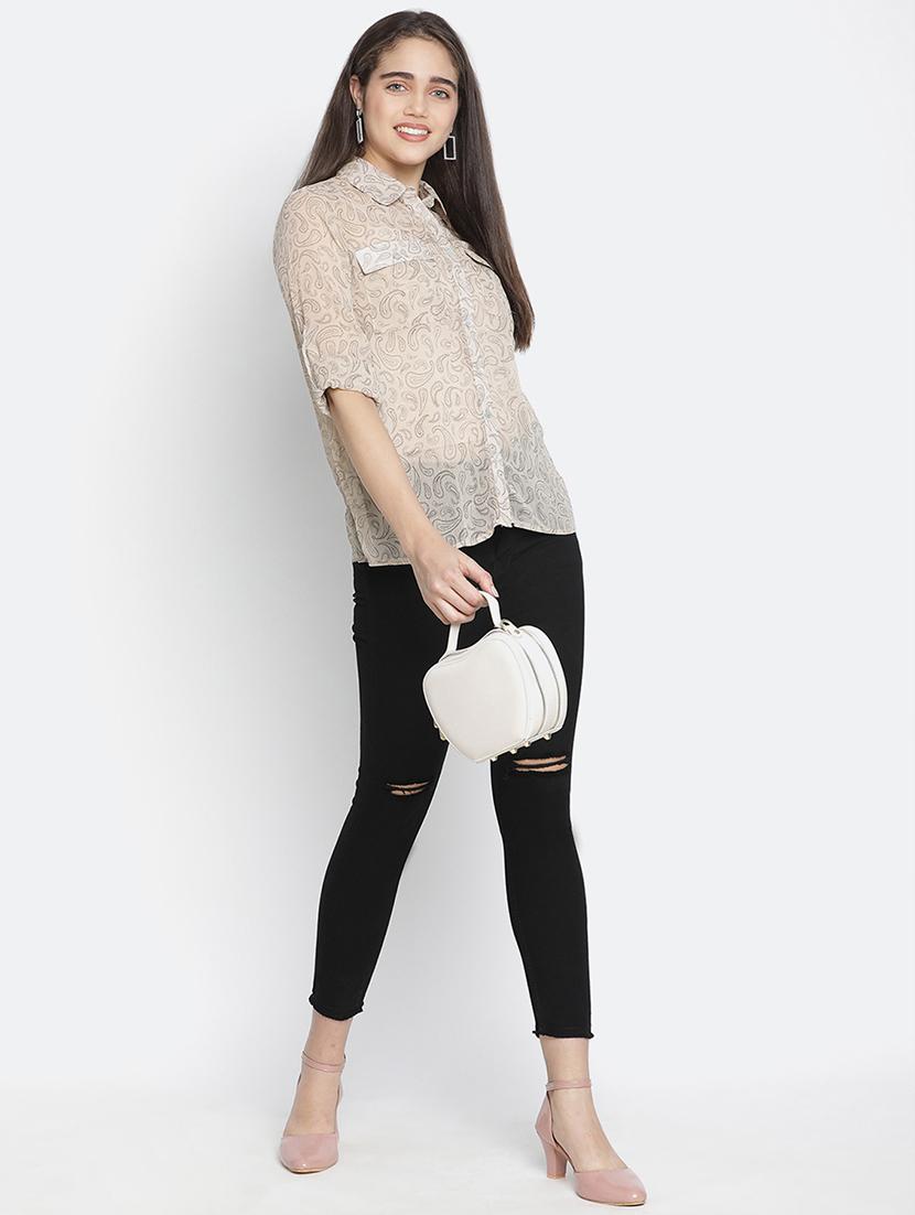 paisley print sheer shirt - 18164702 - Standard Image - 3