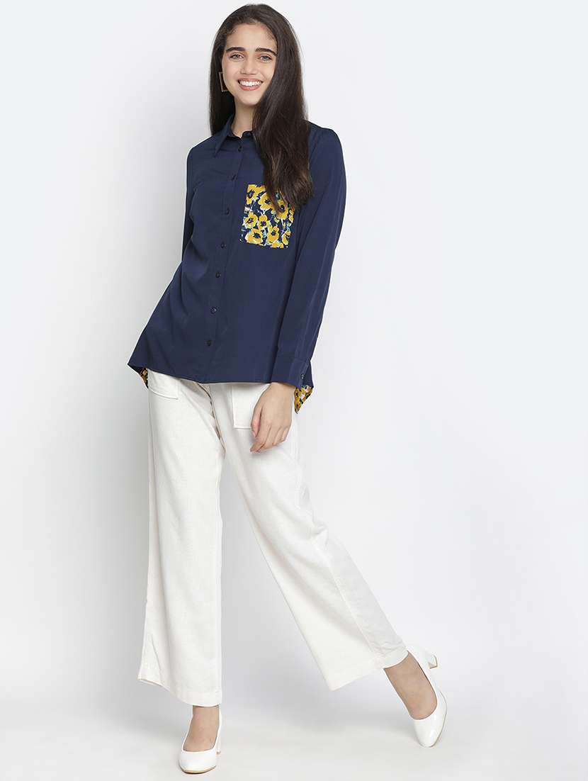 color block high-low shirt - 18164714 -  Standard Image - 3