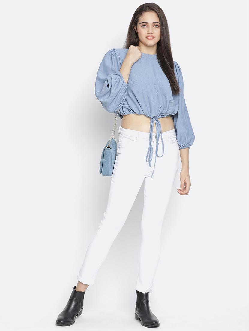 drawstring waist blosuon top - 18164726 - Standard Image - 3