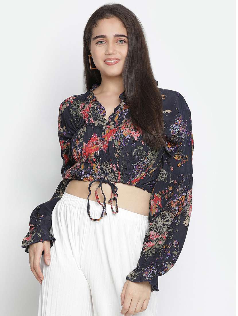 women's crop v neck top - 18164730 - Zoom Image - 0