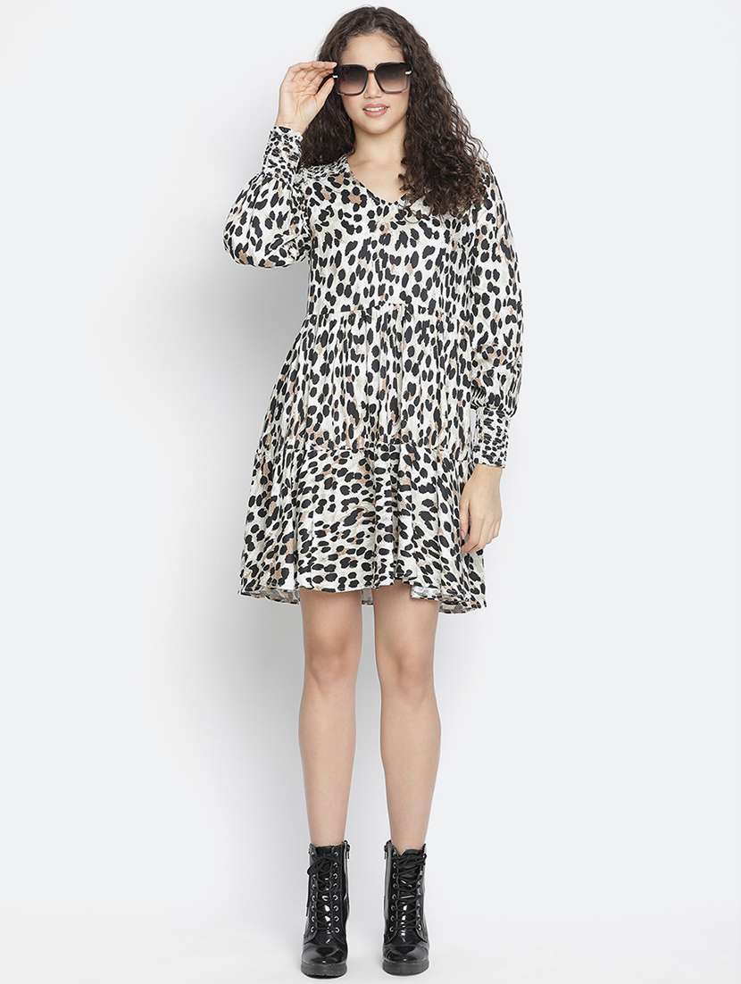 women's tiered dress animal print dress - 18164777 -  Standard Image - 3