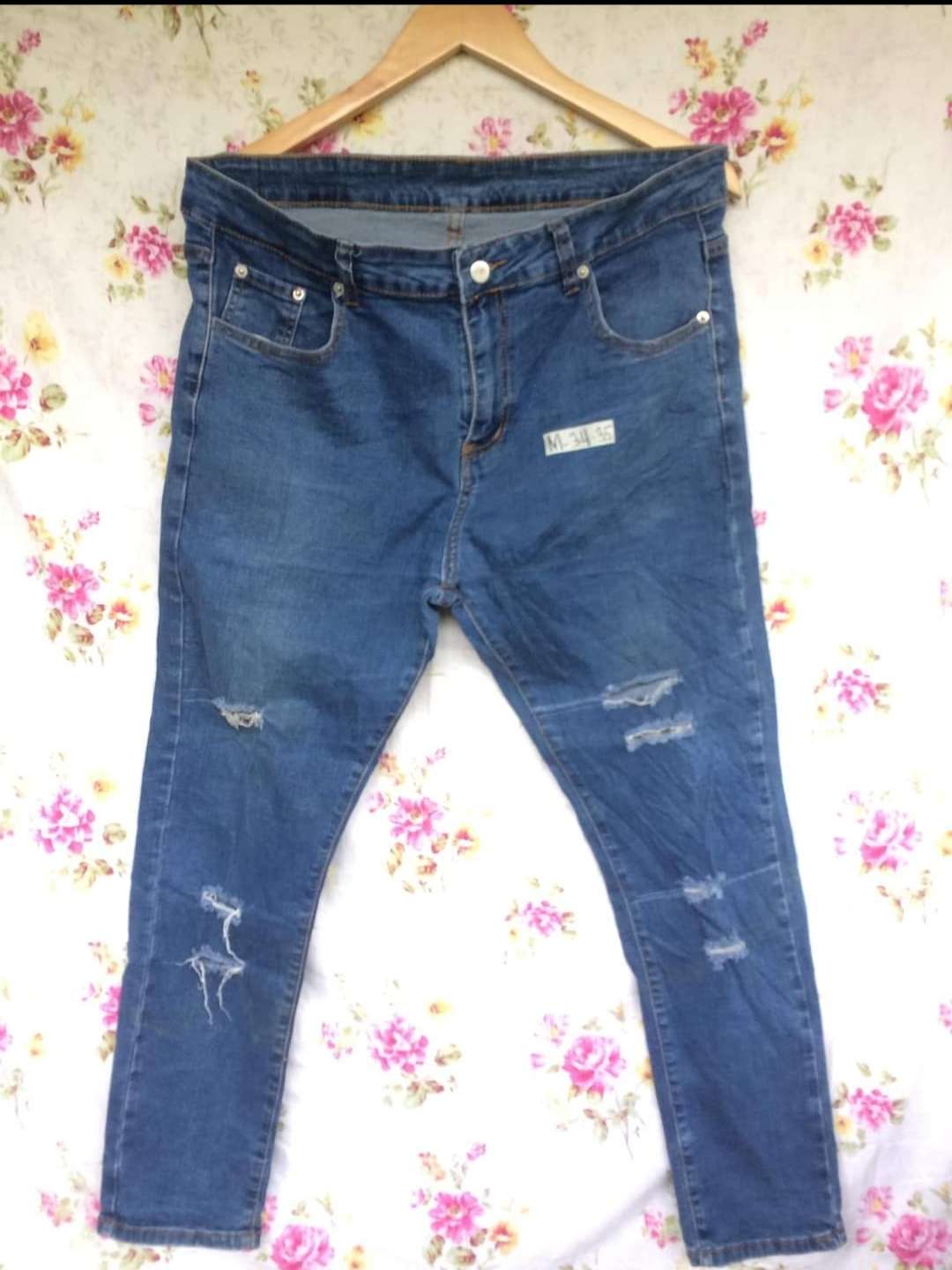 Buy online Men Denim Rough Jeans Blue 