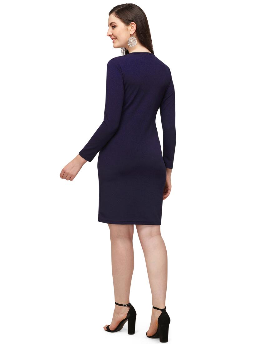 round neck solid bodycon dress - 18165673 - Standard Image - 3