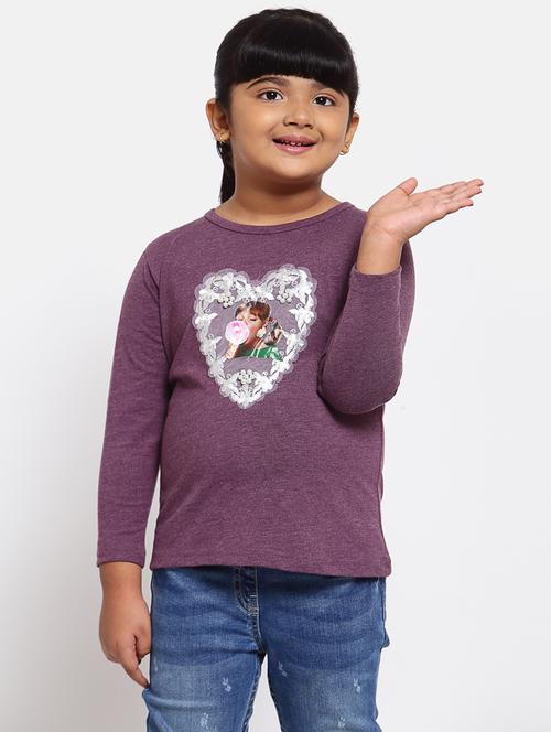 purple embroidered regular tee - 18169133 - Standard Image - 0