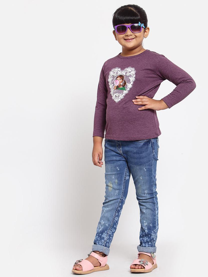 purple embroidered regular tee - 18169133 - Standard Image - 3