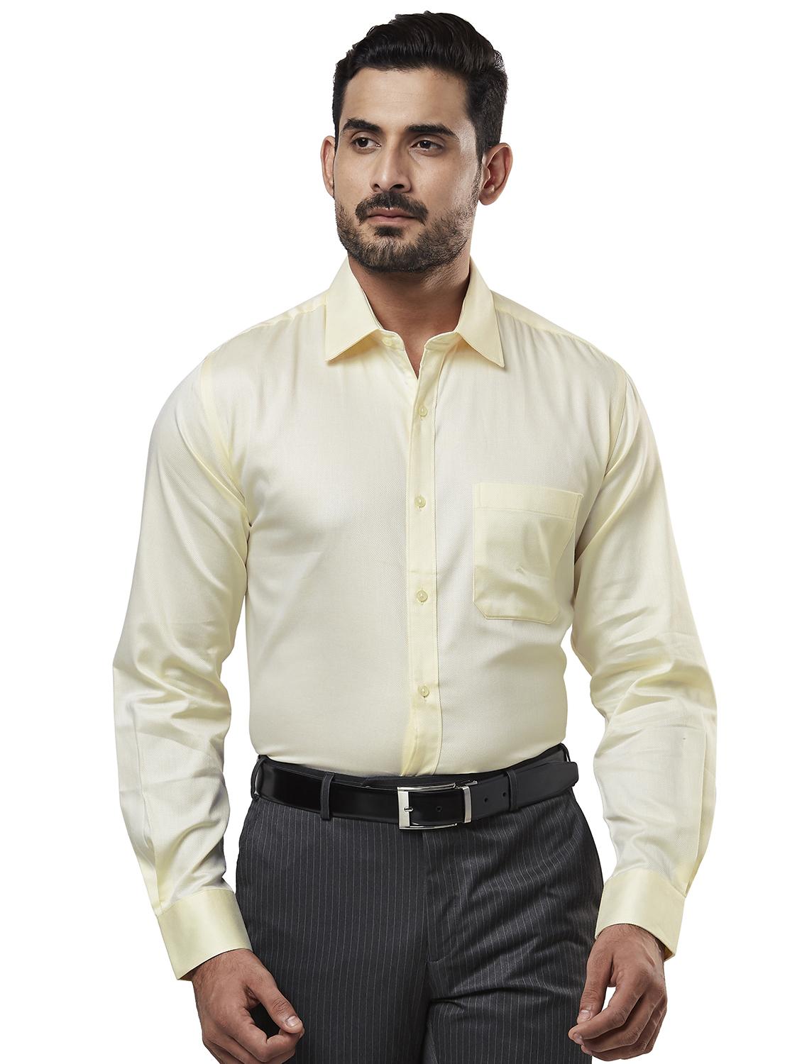yellow solid formal shirt - 18169953 -  Zoom Image - 0