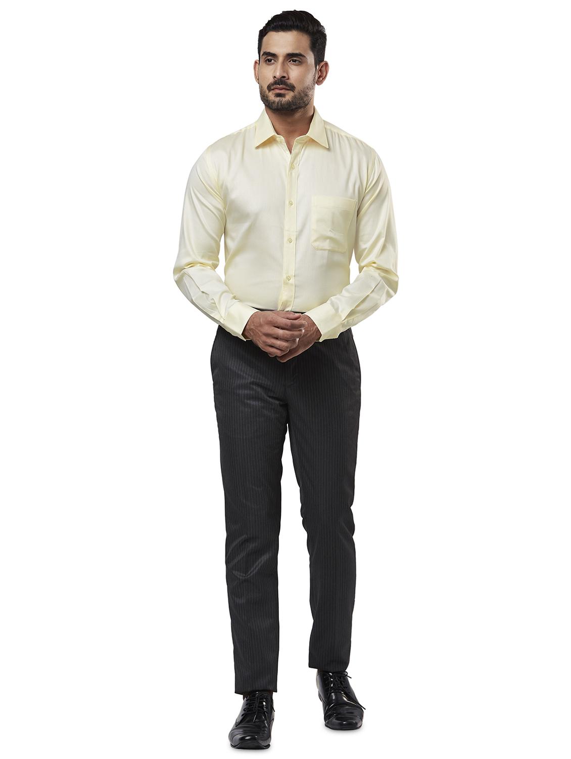 yellow solid formal shirt - 18169953 - Standard Image - 3