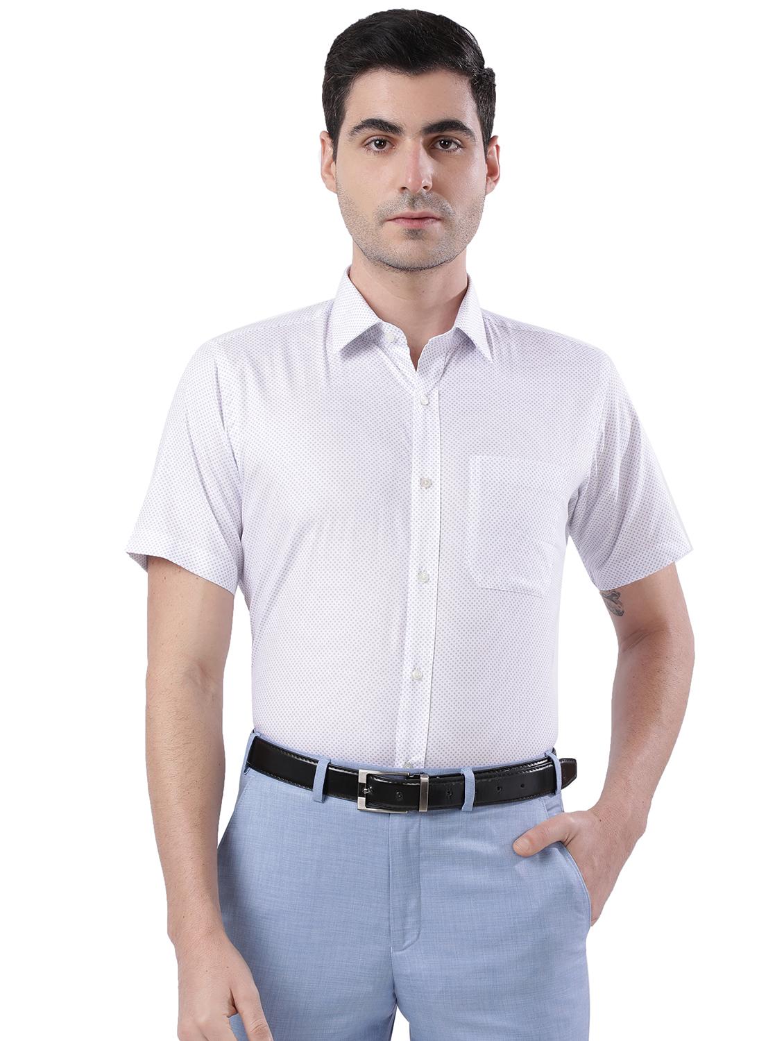 light blue printed formal shirt - 18169954 - Zoom Image - 0