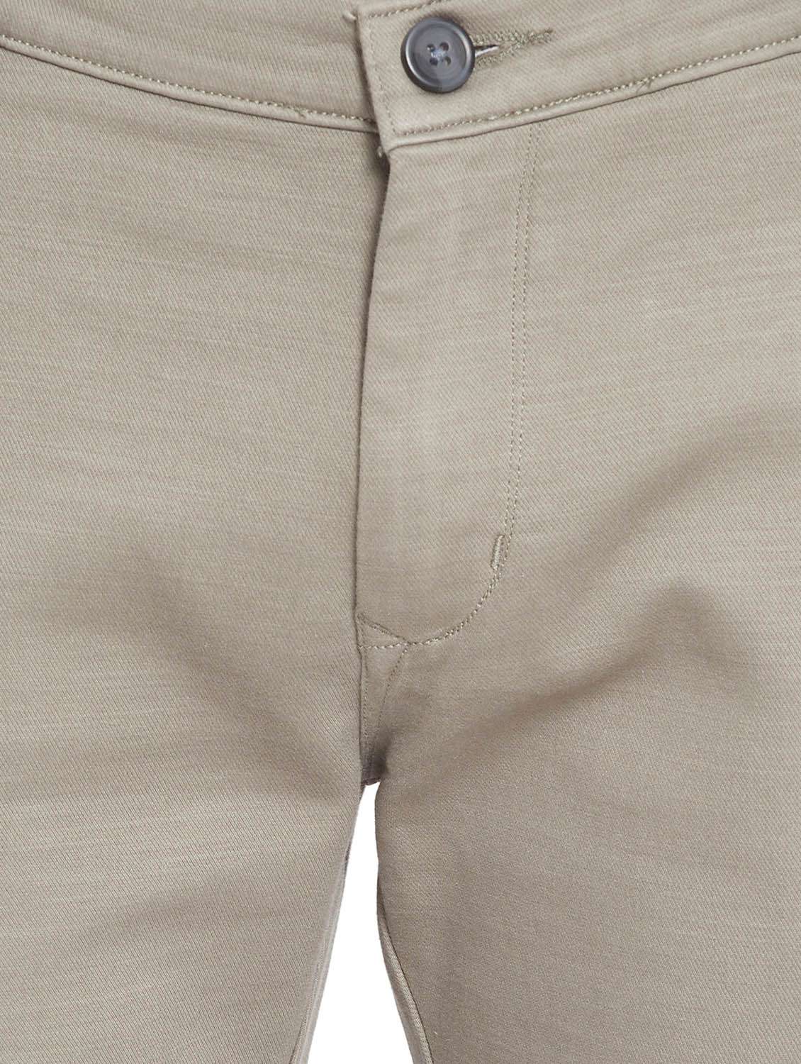 beige cotton flat front casual trousers - 18170128 -  Standard Image - 5