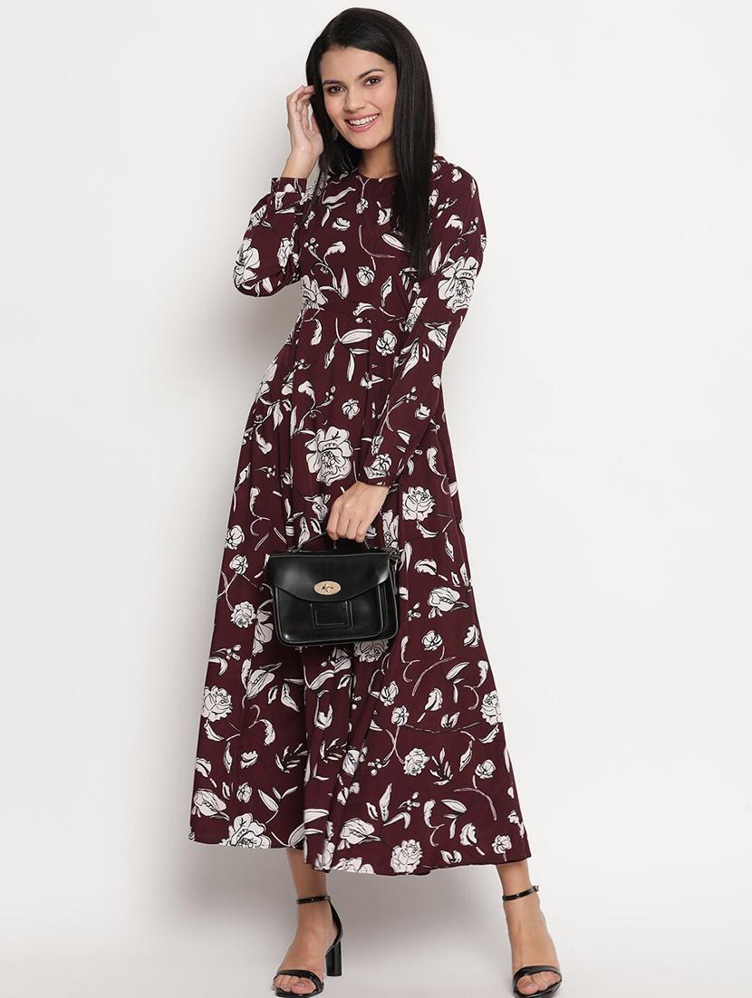 round neck floral maxi dress - 18170390 - Zoom Image - 0