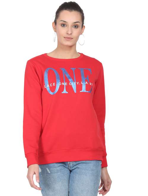 women's chest print sweatshirt - 18170693 -  Standard Image - 0