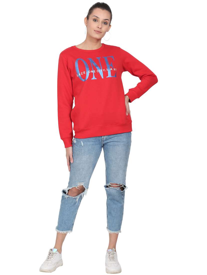 women's chest print sweatshirt - 18170693 -  Standard Image - 3