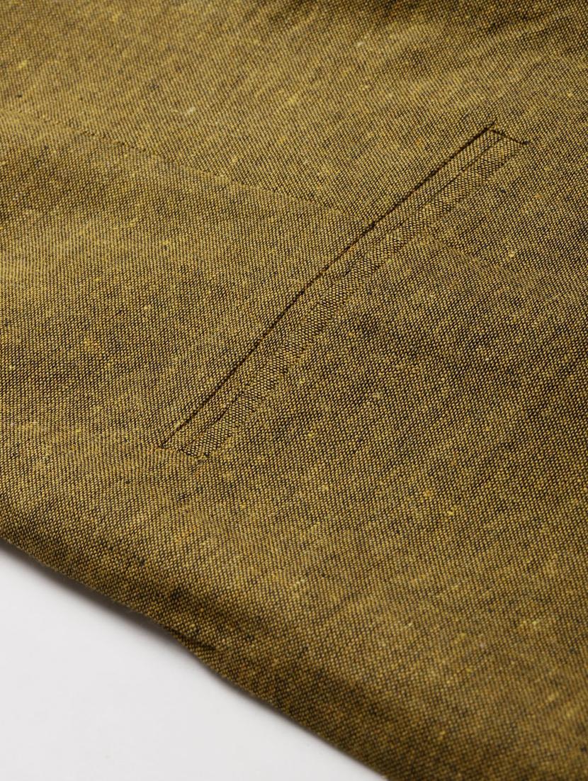olive solid lapel collar formal blazer - 18171209 - Standard Image - 3