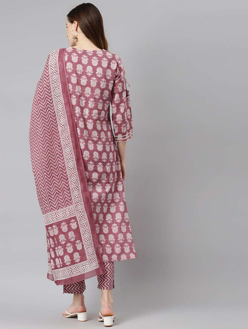 purple cotton kurta pant  set - 18171944 -  Standard Image - 3