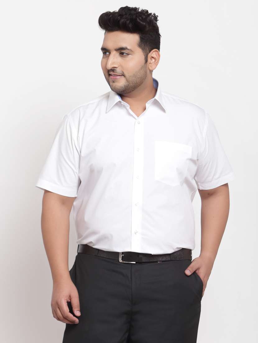 white solid casual shirt