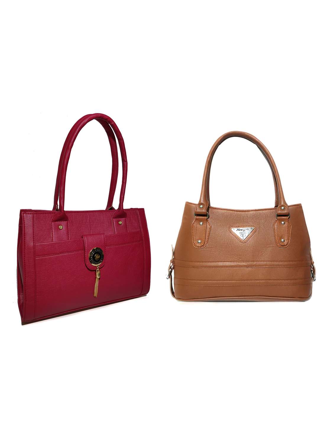 multi colored leatherette (pu) combo handbag