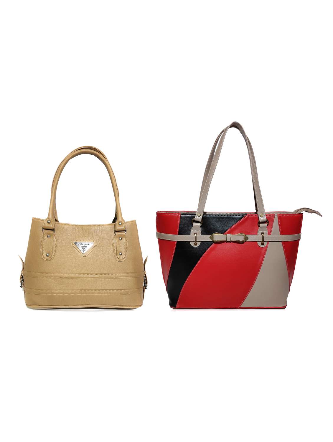 multi colored leatherette (pu) combo handbag