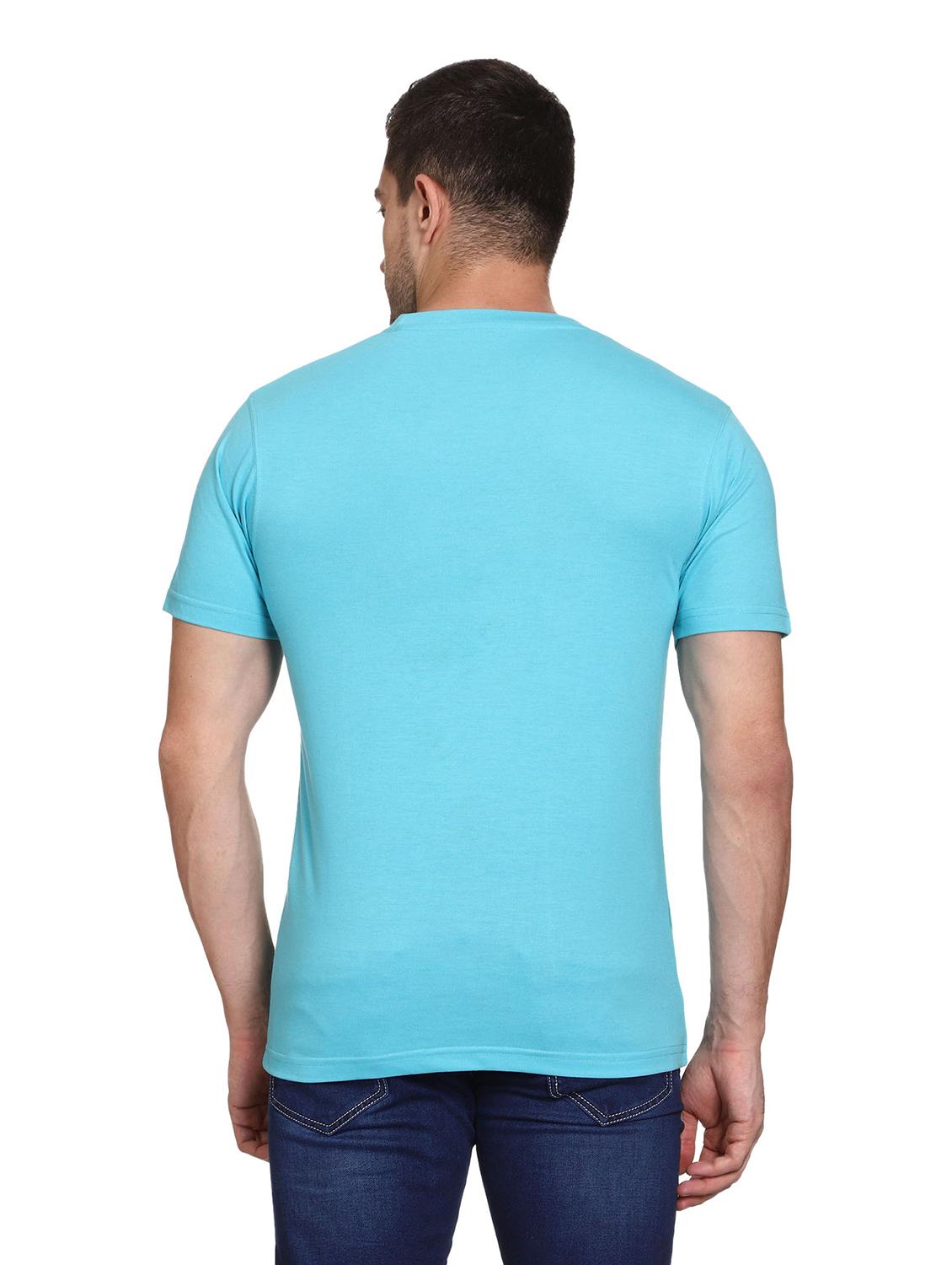 turquoise cotton chest print tshirt - 18172494 - Standard Image - 3