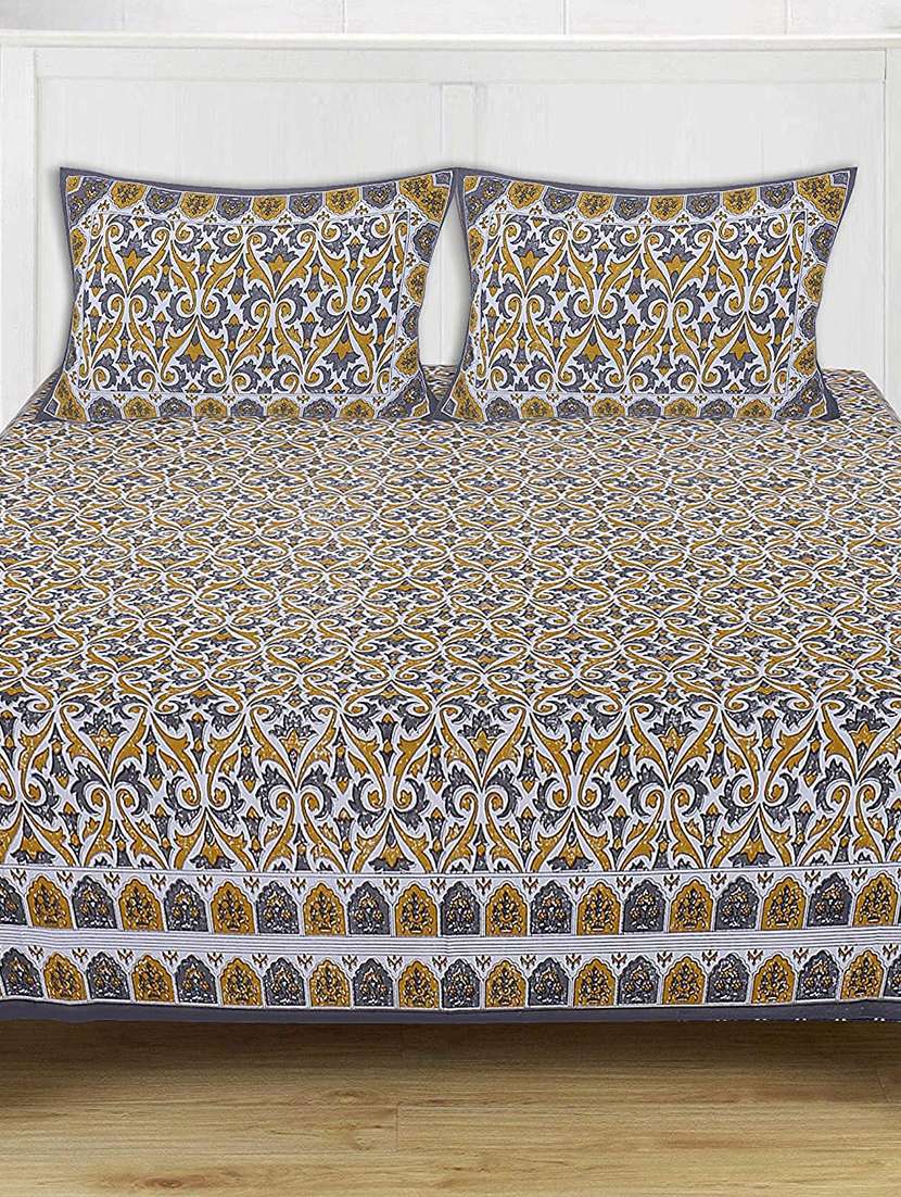 brask india 100% cotton 280 thread count king size double bedsheet with two pillow covers (bedsheet size 90 x 108 inch) (green)