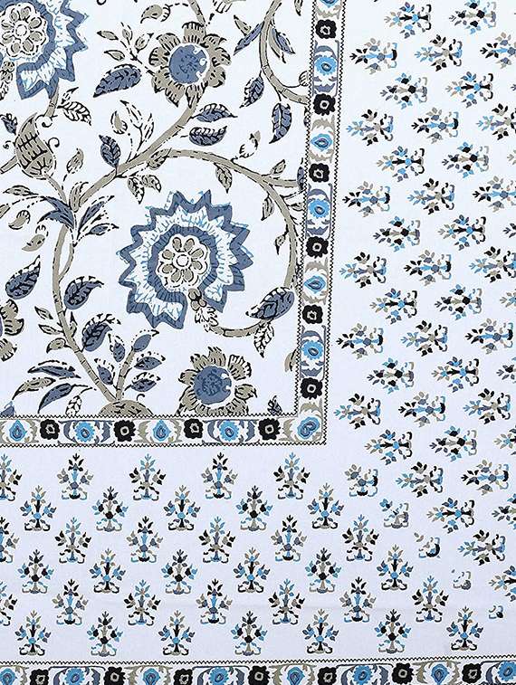 brask india 300 thread count cotton double king size bedsheet with pillow covers (bedsheet size 100 x 108 inch) (blue) - 18172499 -  Standard Image - 3