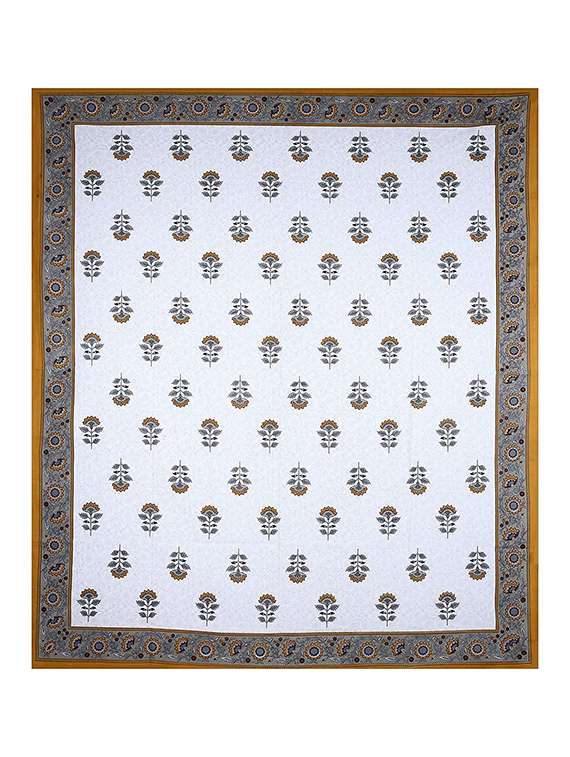 brask india® 300 tc cotton 1 piece king size double bed bedsheet with two pillow covers (bedsheet size 100 x 108 inch) (blue) - 18172502 -  Standard Image - 3