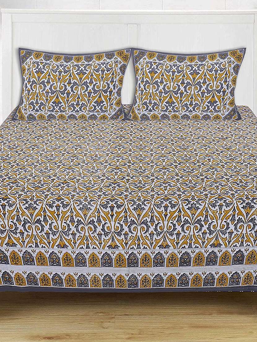 brask india 100% cotton 250 thread count king size double bedsheet with two pillow covers (bedsheet size 90 x 108 inch) (black)