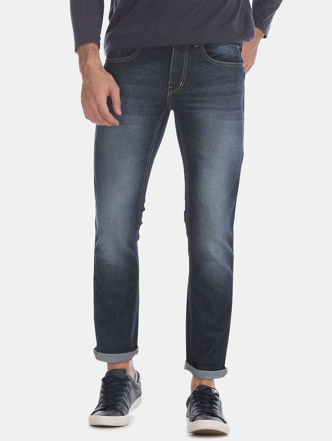 dark blue stone washed jean - 18173422 - Zoom Image - 0
