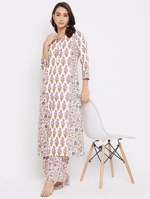 floral printed kurta palazzo set - 18177012 -  Standard Image - 0