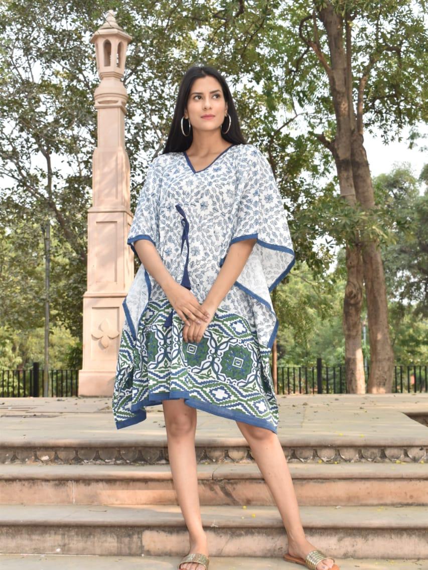exclusive hand block printed kaftan  - 18177597 -  Zoom Image - 0