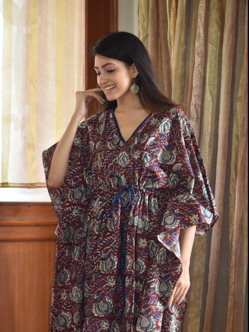 exclusive hand block printed kaftan  - 18177598 -  Zoom Image - 0
