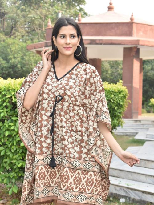 exclusive hand block printed kaftan  - 18178159 -  Standard Image - 0