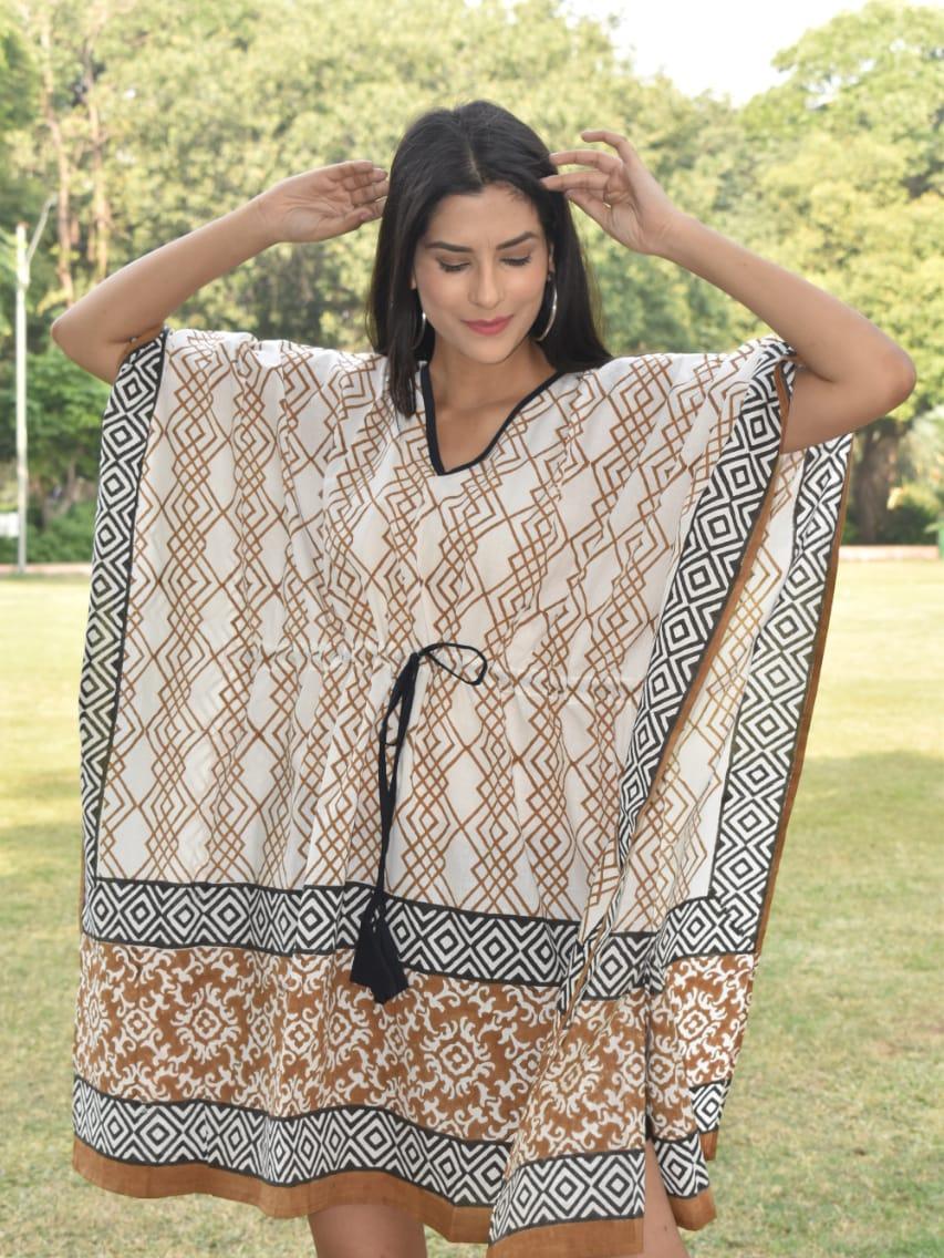 exclusive hand block printed kaftan  - 18178168 -  Zoom Image - 0