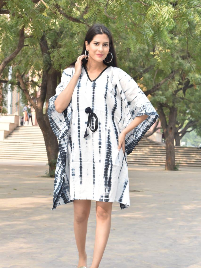 exclusive hand block printed kaftan - 18178176 - Zoom Image - 0