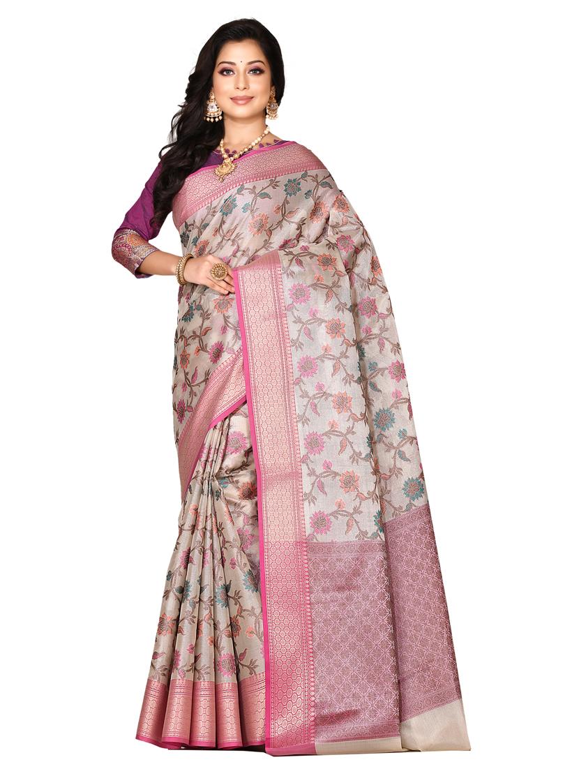 zari work banarasi saree with blouse - 18178614 -  Zoom Image - 0
