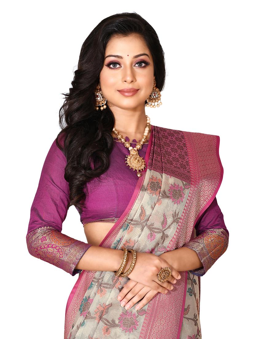 zari work banarasi saree with blouse - 18178614 - Standard Image - 3