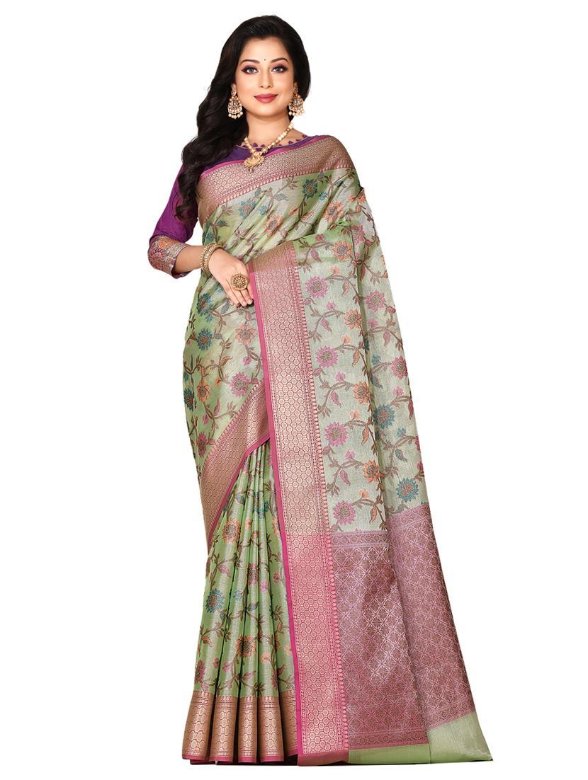zari work banarasi saree with blouse - 18178618 -  Zoom Image - 0
